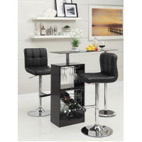 Coaster Furniture 102554 Adjustable Height Bar Stools Chrome and Black (Set of 2)